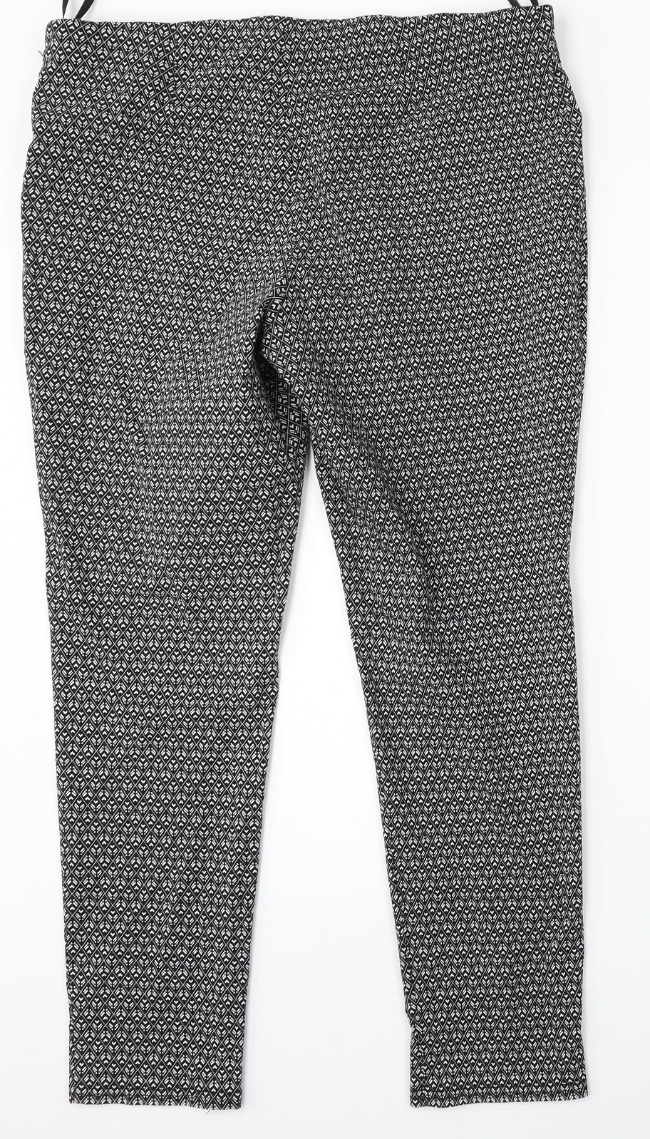 Atmosphere Womens Black Geometric Viscose Trousers  Size 20 L29 in Regular