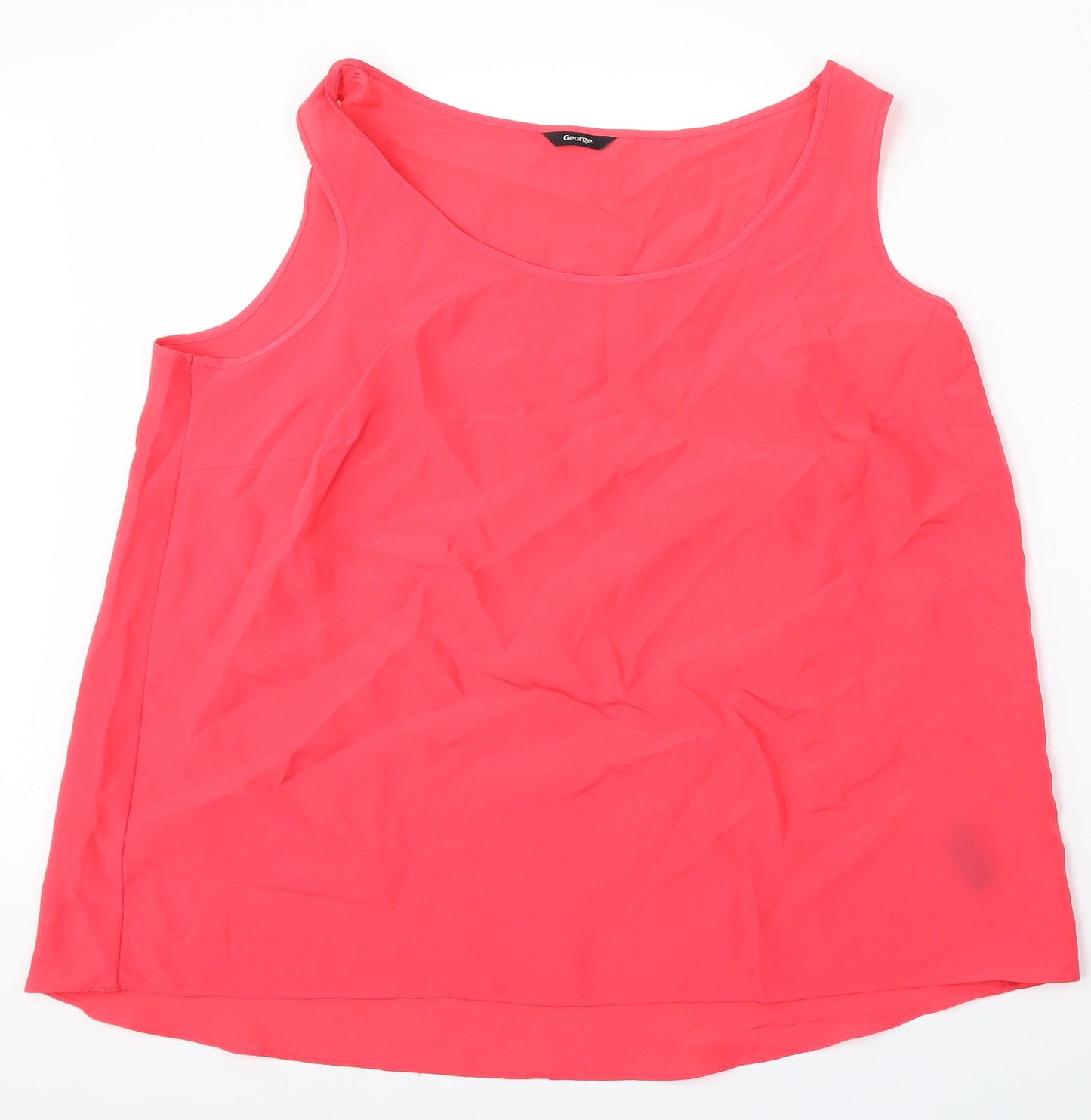 George Womens Pink  Polyester Basic Tank Size 22 Round Neck