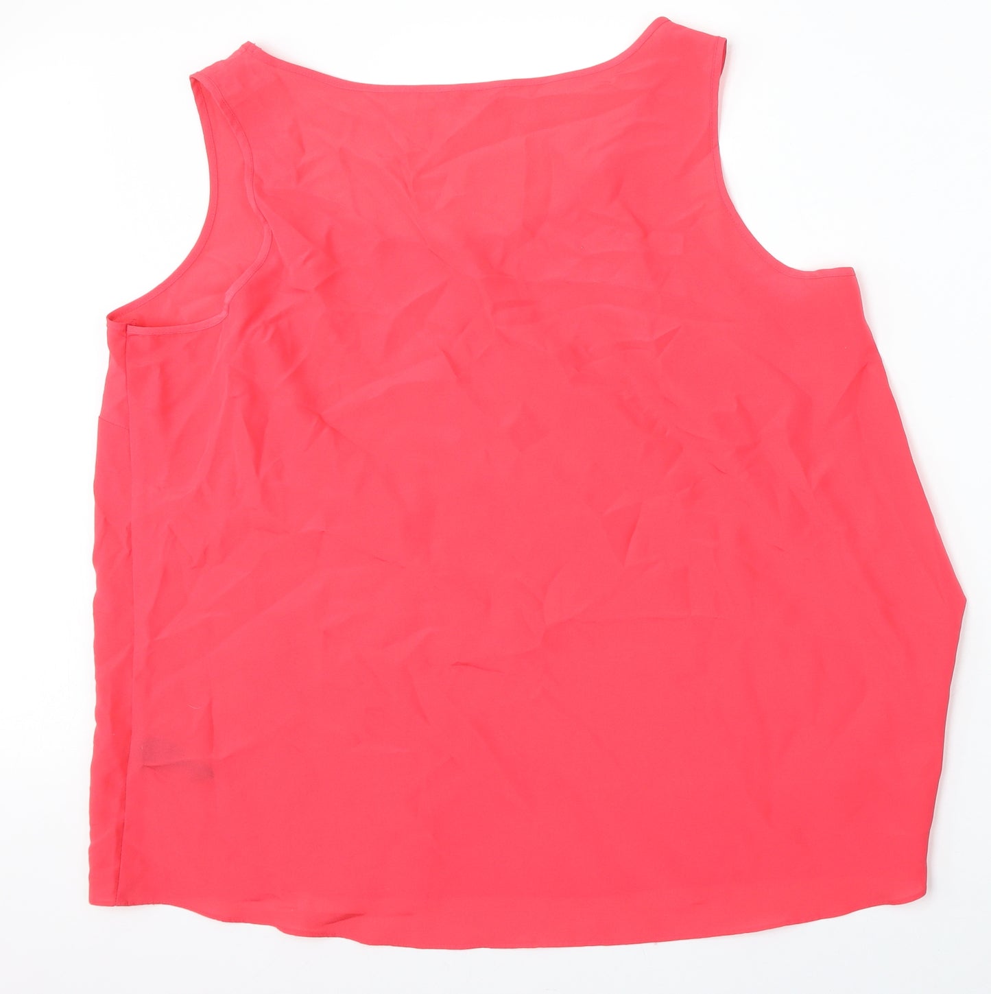 George Womens Pink  Polyester Basic Tank Size 22 Round Neck