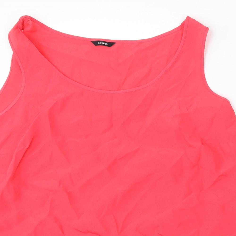 George Womens Pink  Polyester Basic Tank Size 22 Round Neck