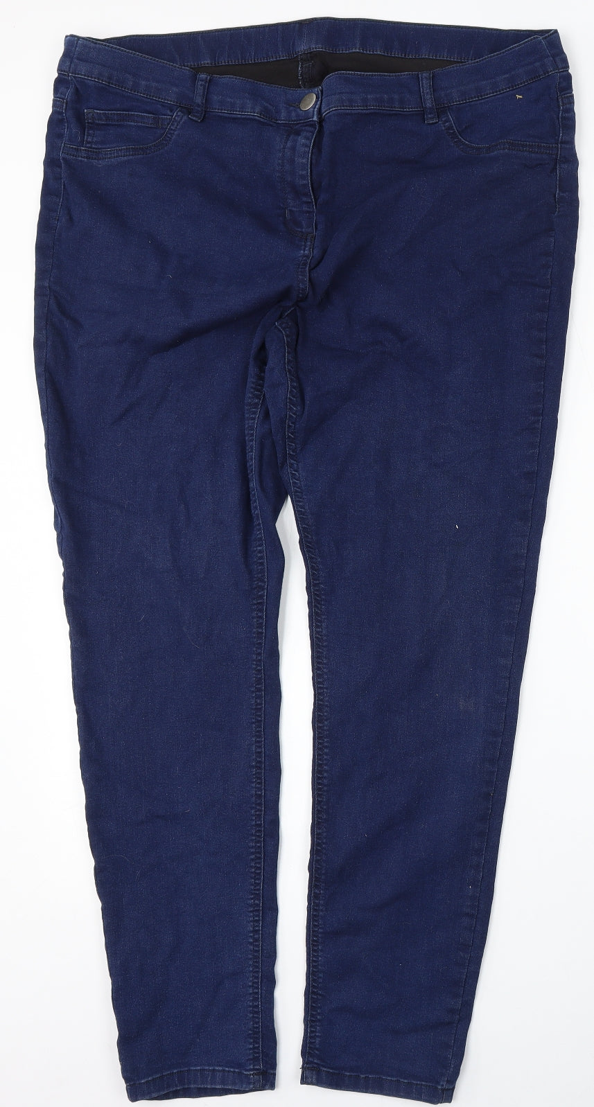 George Womens Blue  Cotton Straight Jeans Size 22 L29 in Regular