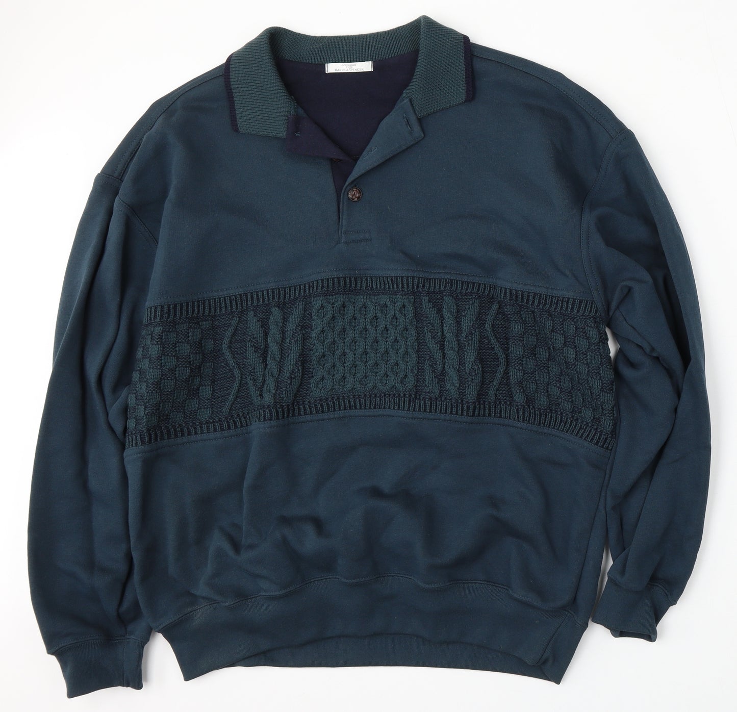 Marks and Spencer Womens Green  Cotton Pullover Sweatshirt Size L