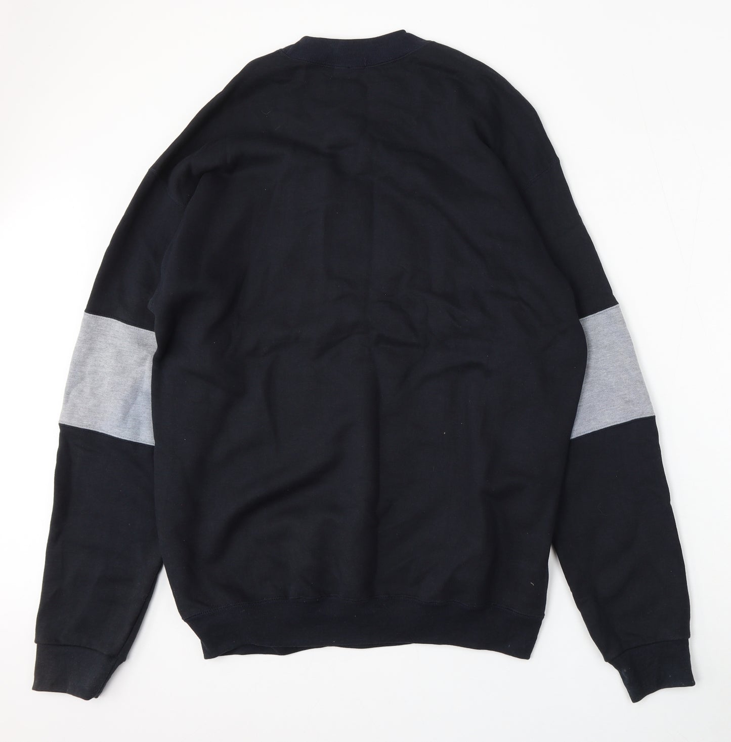 EA Menswear Mens Blue  Cotton Pullover Sweatshirt Size L