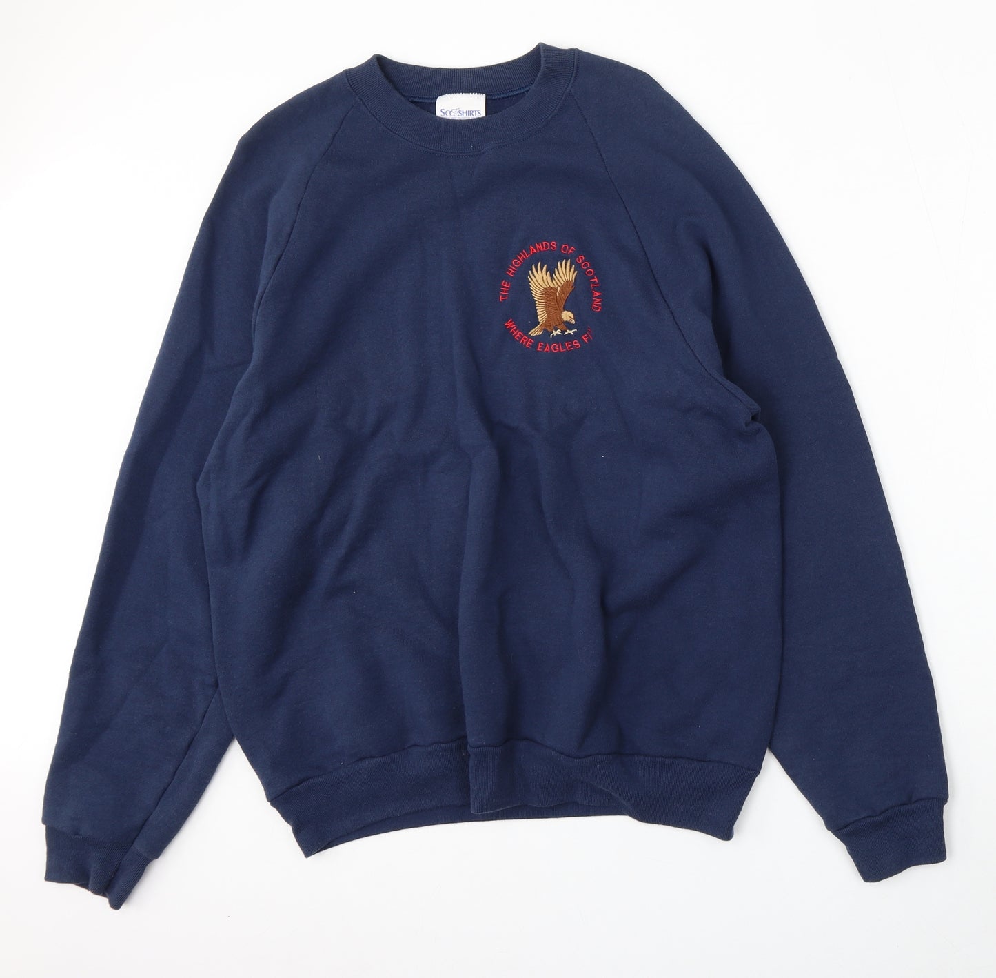 Sco Shirts Mens Blue  Cotton Pullover Sweatshirt Size L   - Scotland