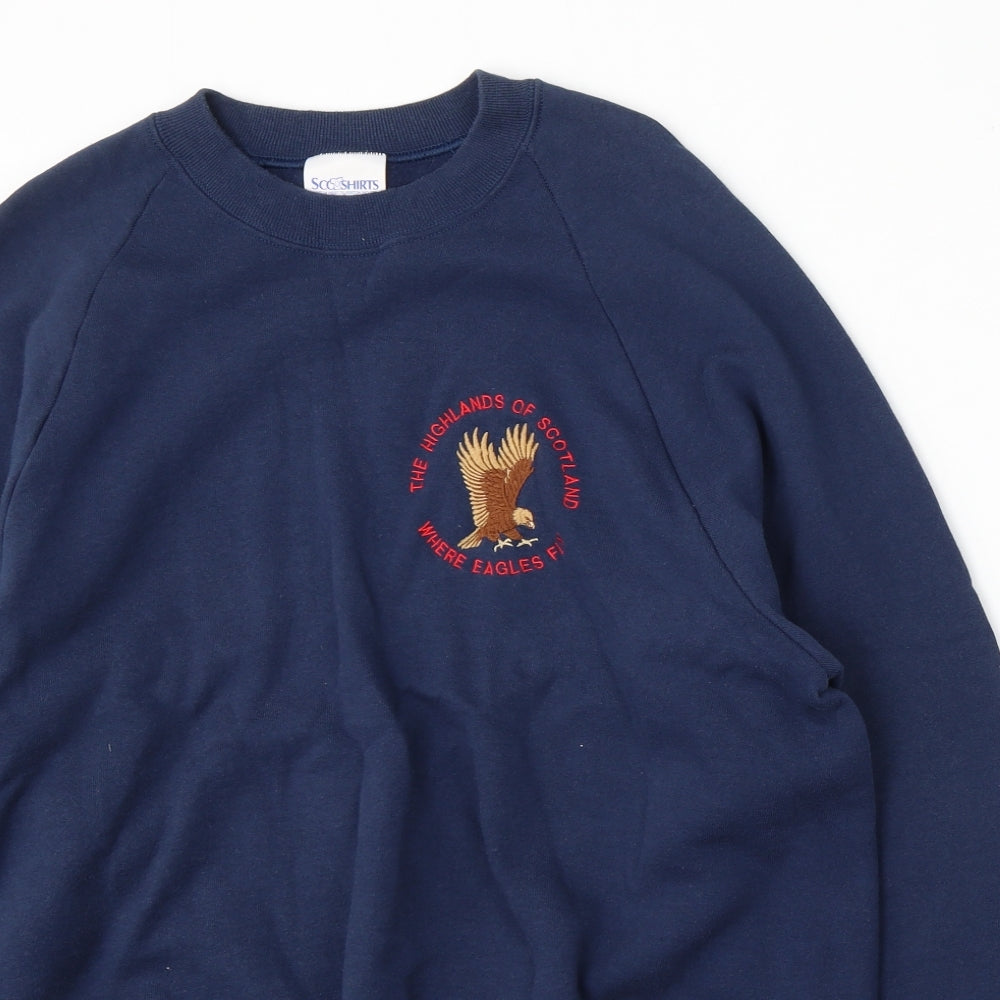 Sco Shirts Mens Blue  Cotton Pullover Sweatshirt Size L   - Scotland
