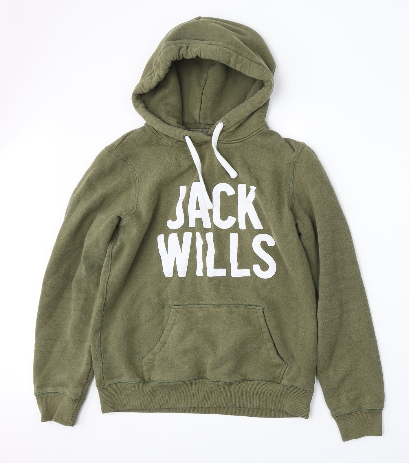 Jack Wills Womens Green  Cotton Pullover Hoodie Size 10