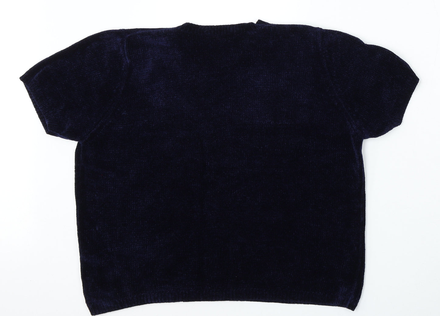 Marks and Spencer Womens Blue Round Neck  Viscose Pullover Jumper Size 18