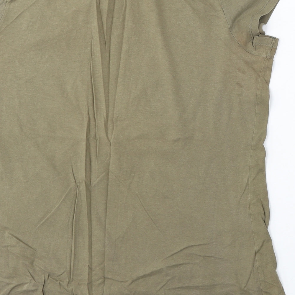 George Womens Green  Cotton Basic T-Shirt Size 18 Round Neck