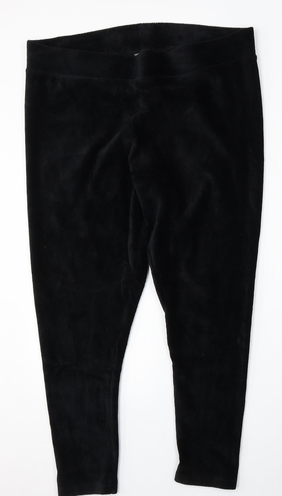 Nutmeg Womens Black  Cotton Trousers  Size 22 L28 in Regular