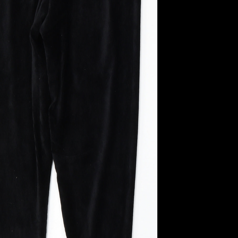 Nutmeg Womens Black  Cotton Trousers  Size 22 L28 in Regular