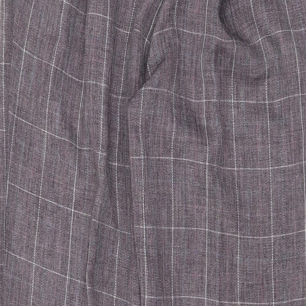Damart Womens Brown Check Polyester Trousers  Size 12 L29 in Regular