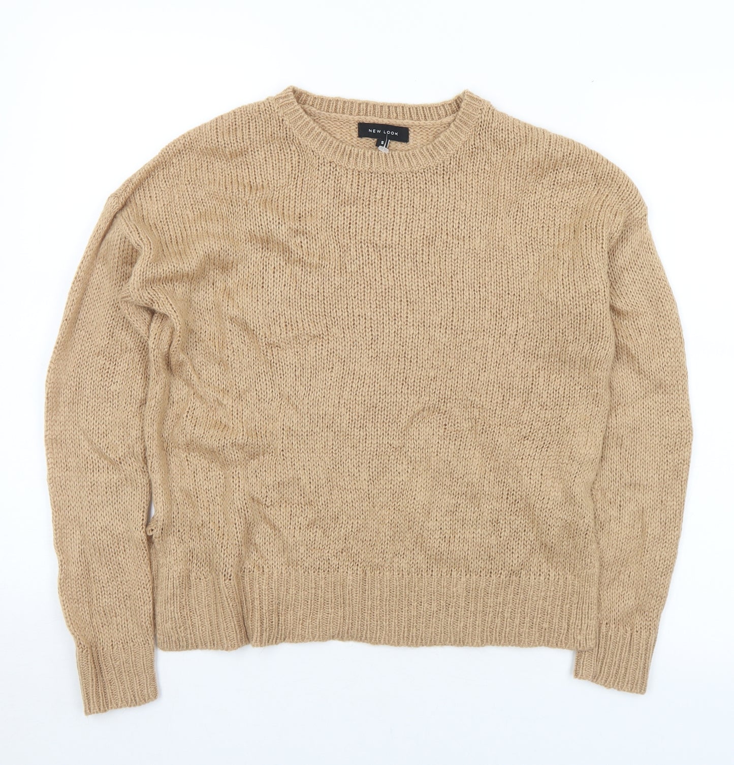 New Look Womens Brown Crew Neck  Acrylic Pullover Jumper Size S