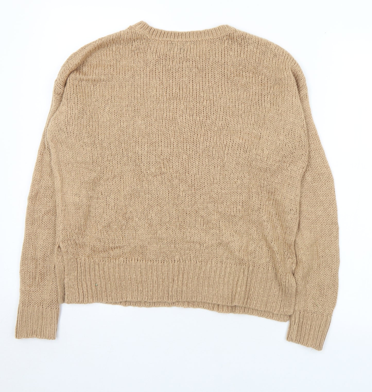 New Look Womens Brown Crew Neck  Acrylic Pullover Jumper Size S