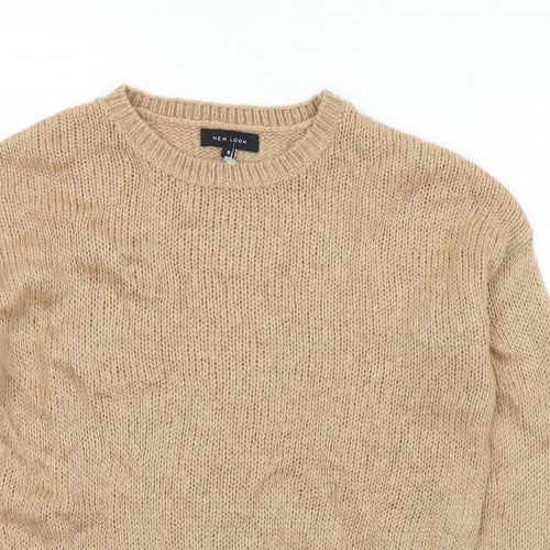 New Look Womens Brown Crew Neck  Acrylic Pullover Jumper Size S