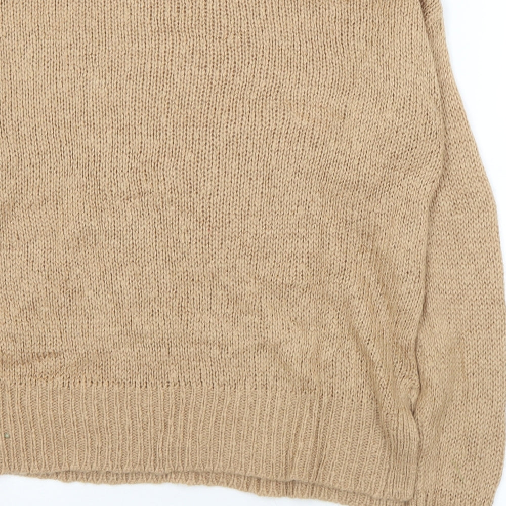 New Look Womens Brown Crew Neck  Acrylic Pullover Jumper Size S