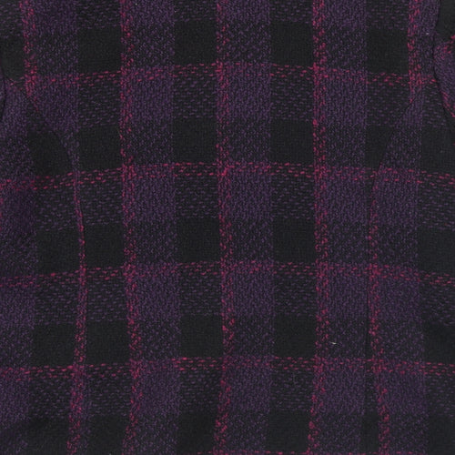 EWM Womens Purple Check  Pea Coat Coat Size 20  Button