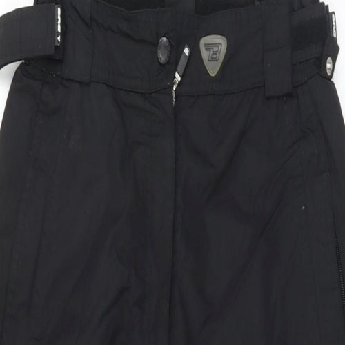 Brugi Womens Black  Polyester Snow Pants Trousers Size 14 L29 in Regular Snap