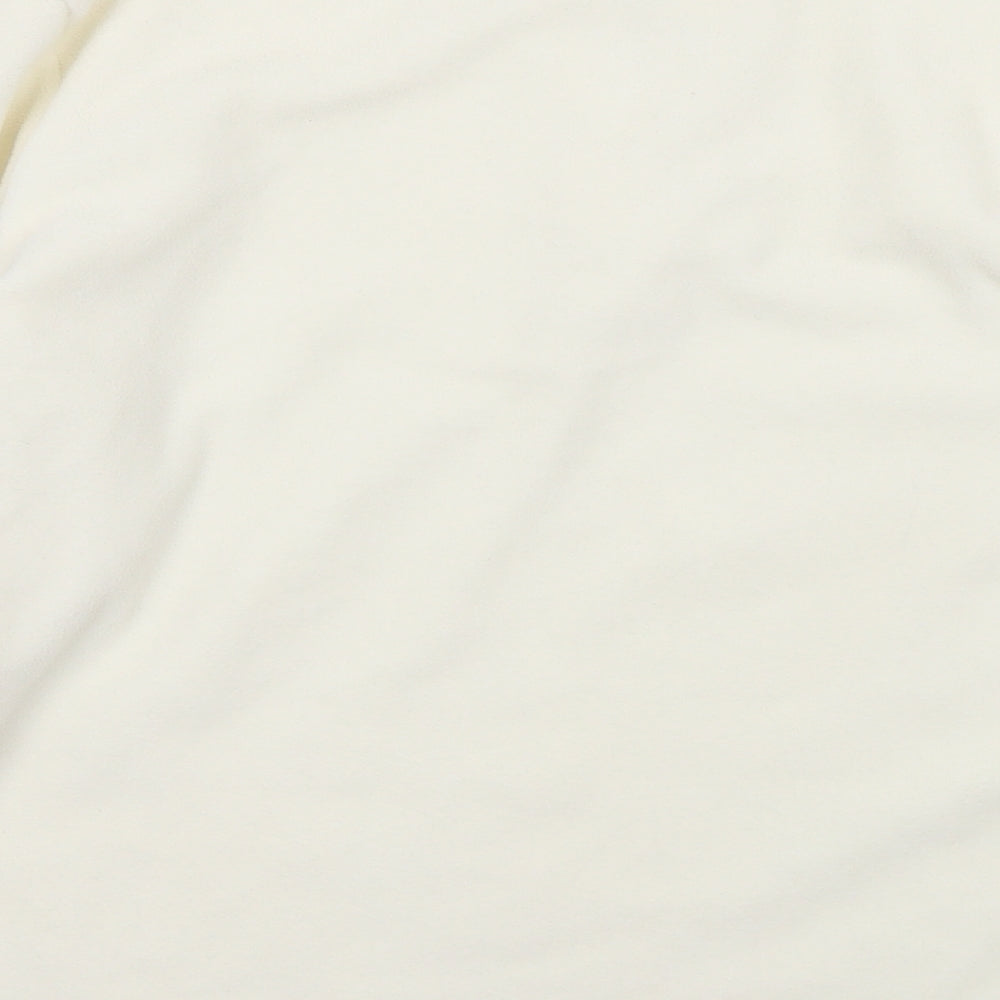 Preworn Womens White Collared  Polyester Pullover Jumper Size M