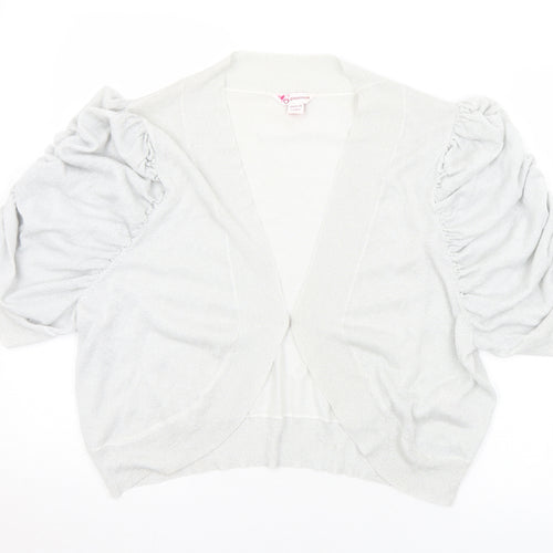 Glamorosa Womens Silver V-Neck  Viscose Cardigan Jumper Size 22