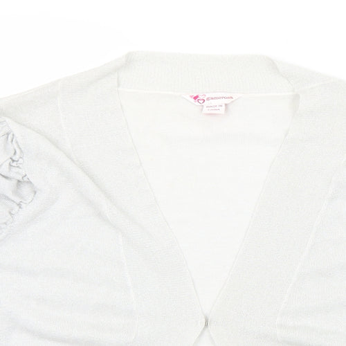 Glamorosa Womens Silver V-Neck  Viscose Cardigan Jumper Size 22