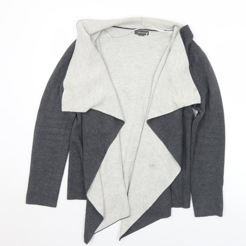 Primark Womens Grey Collared  Cotton Cardigan Jumper Size 10   - 10-12