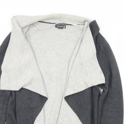 Primark Womens Grey Collared  Cotton Cardigan Jumper Size 10   - 10-12
