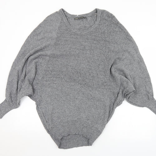 NEXT Womens Grey Round Neck  Cotton Pullover Jumper Size XS