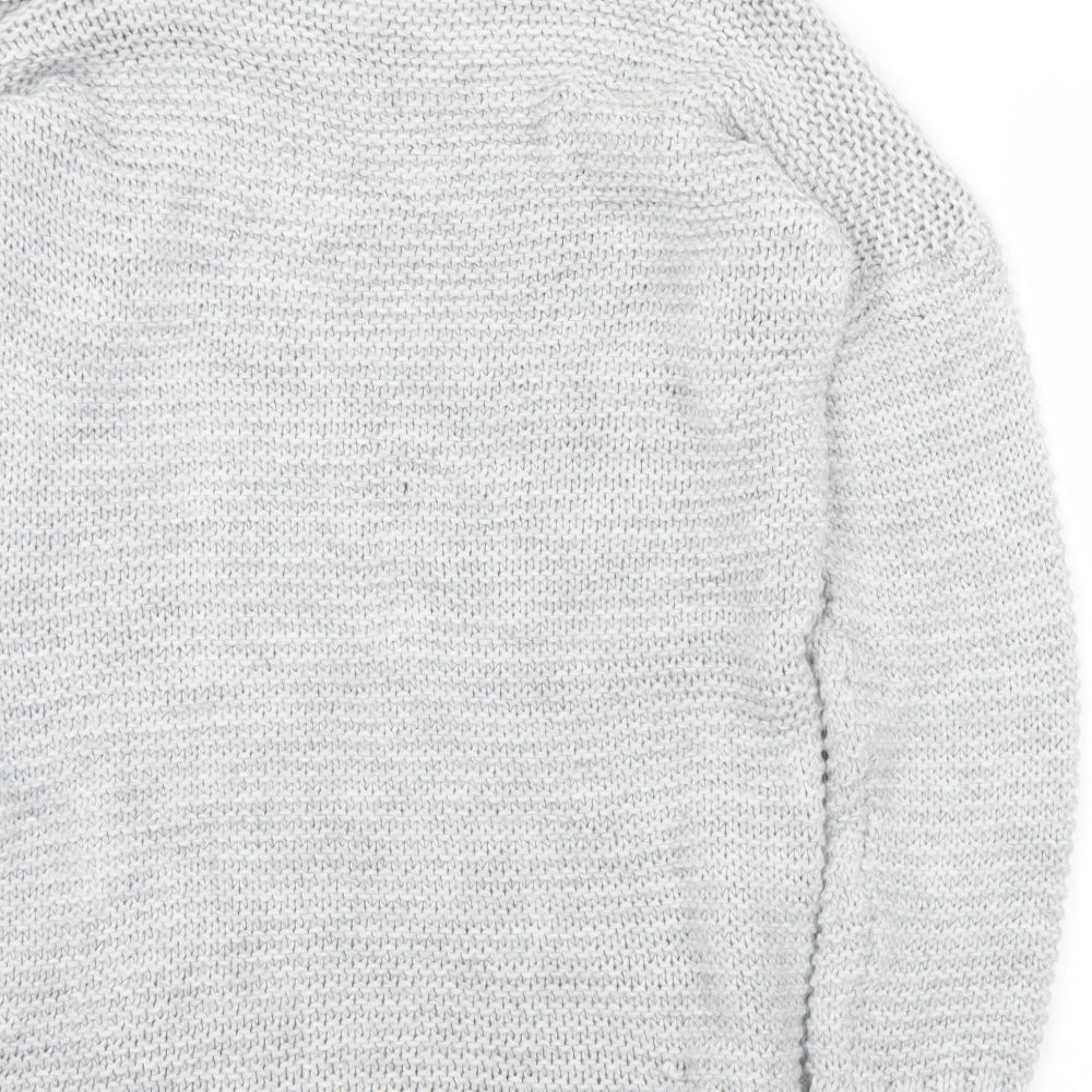 NaaNaa Womens Grey Mock Neck  Acrylic Pullover Jumper Size S