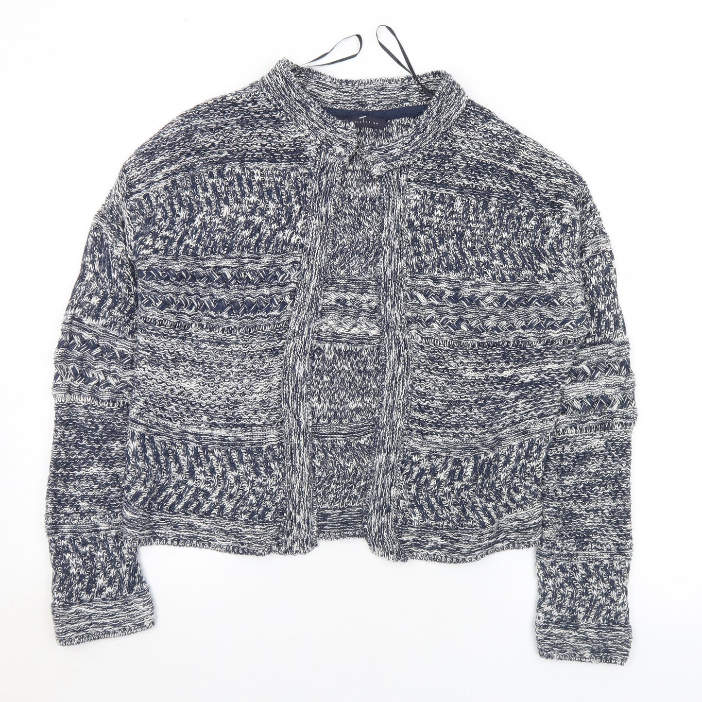 Marks and Spencer Womens Grey Round Neck  Cotton Cardigan Jumper Size M