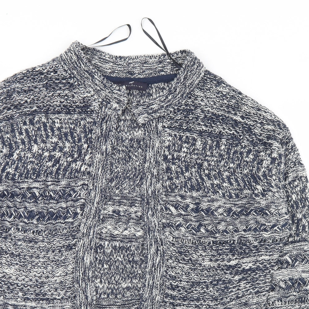 Marks and Spencer Womens Grey Round Neck  Cotton Cardigan Jumper Size M