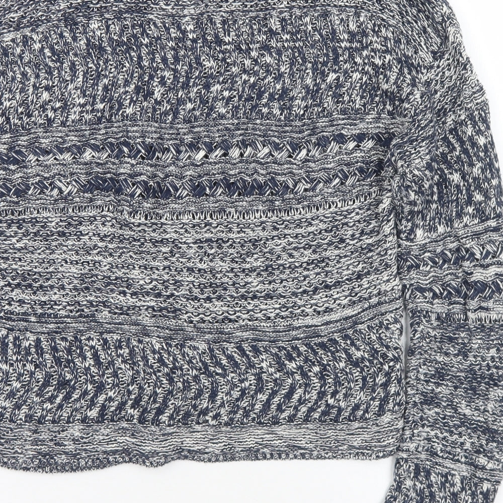 Marks and Spencer Womens Grey Round Neck  Cotton Cardigan Jumper Size M