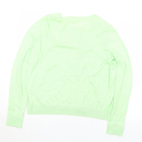 TU Womens Green Round Neck  Cotton Cardigan Jumper Size 22