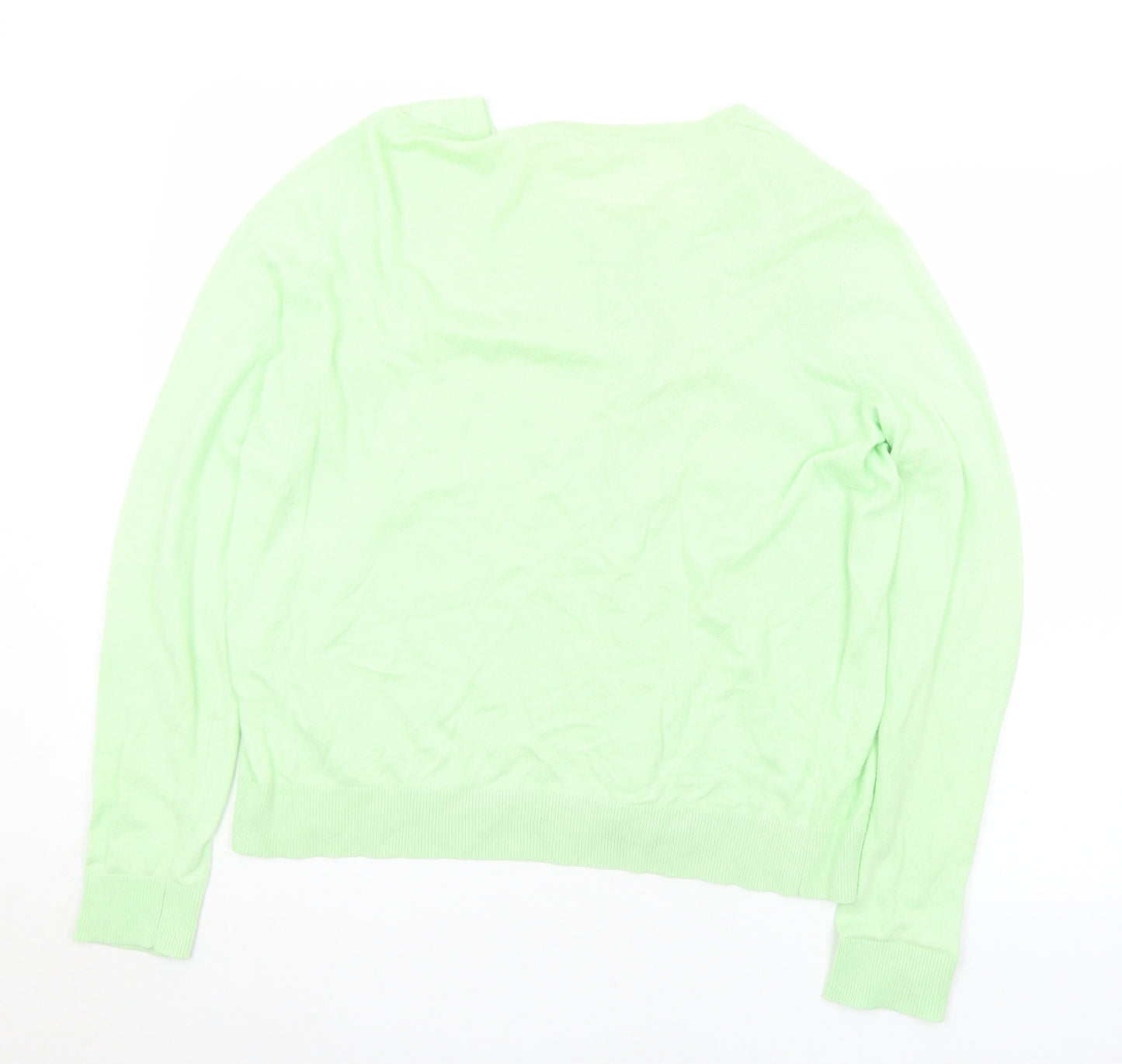 TU Womens Green Round Neck  Cotton Cardigan Jumper Size 22