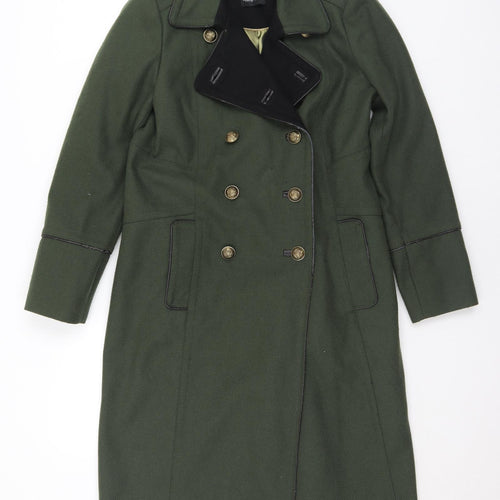 Marks and Spencer Womens Green   Pea Coat Coat Size 14  Button