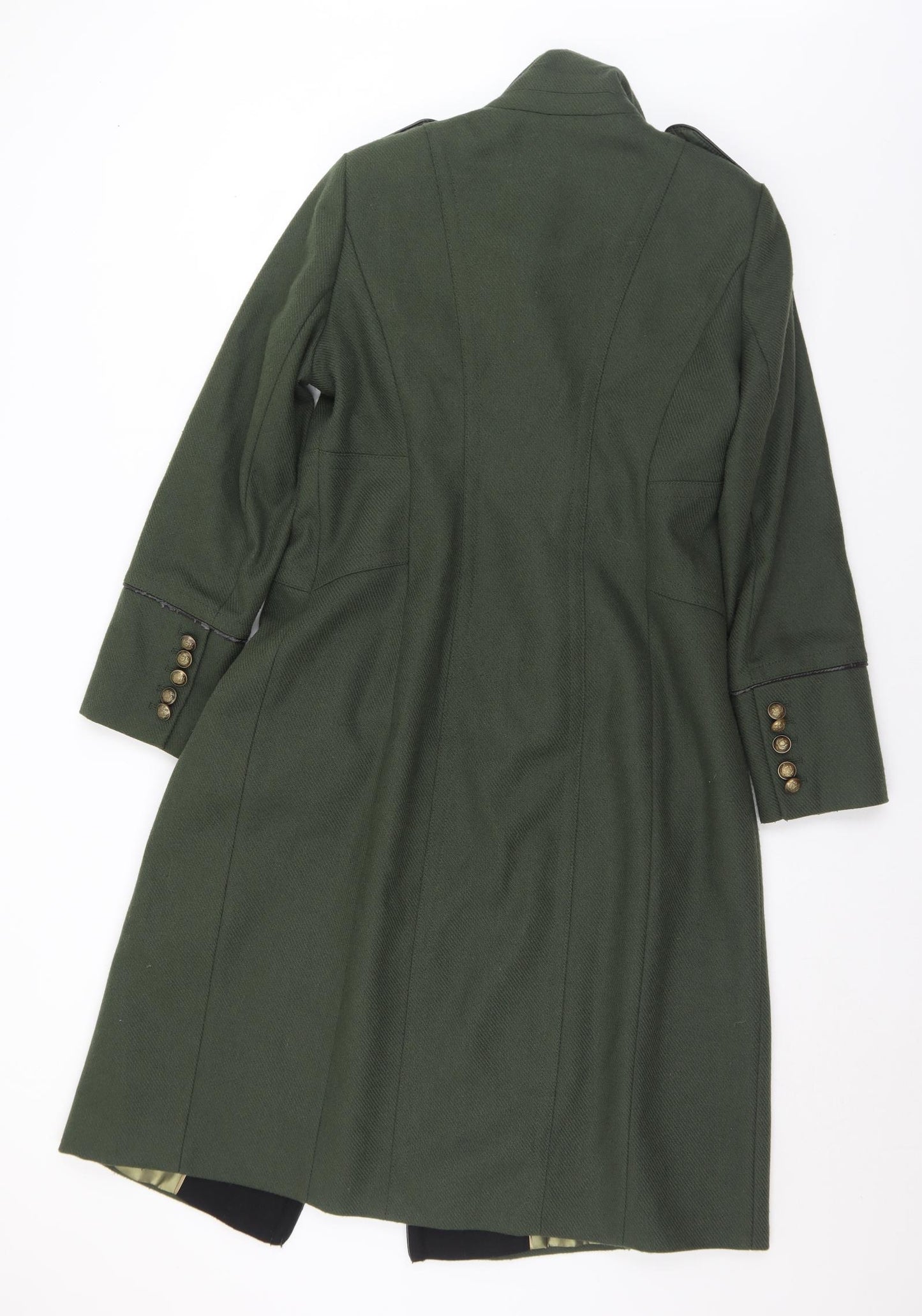 Marks and Spencer Womens Green   Pea Coat Coat Size 14  Button