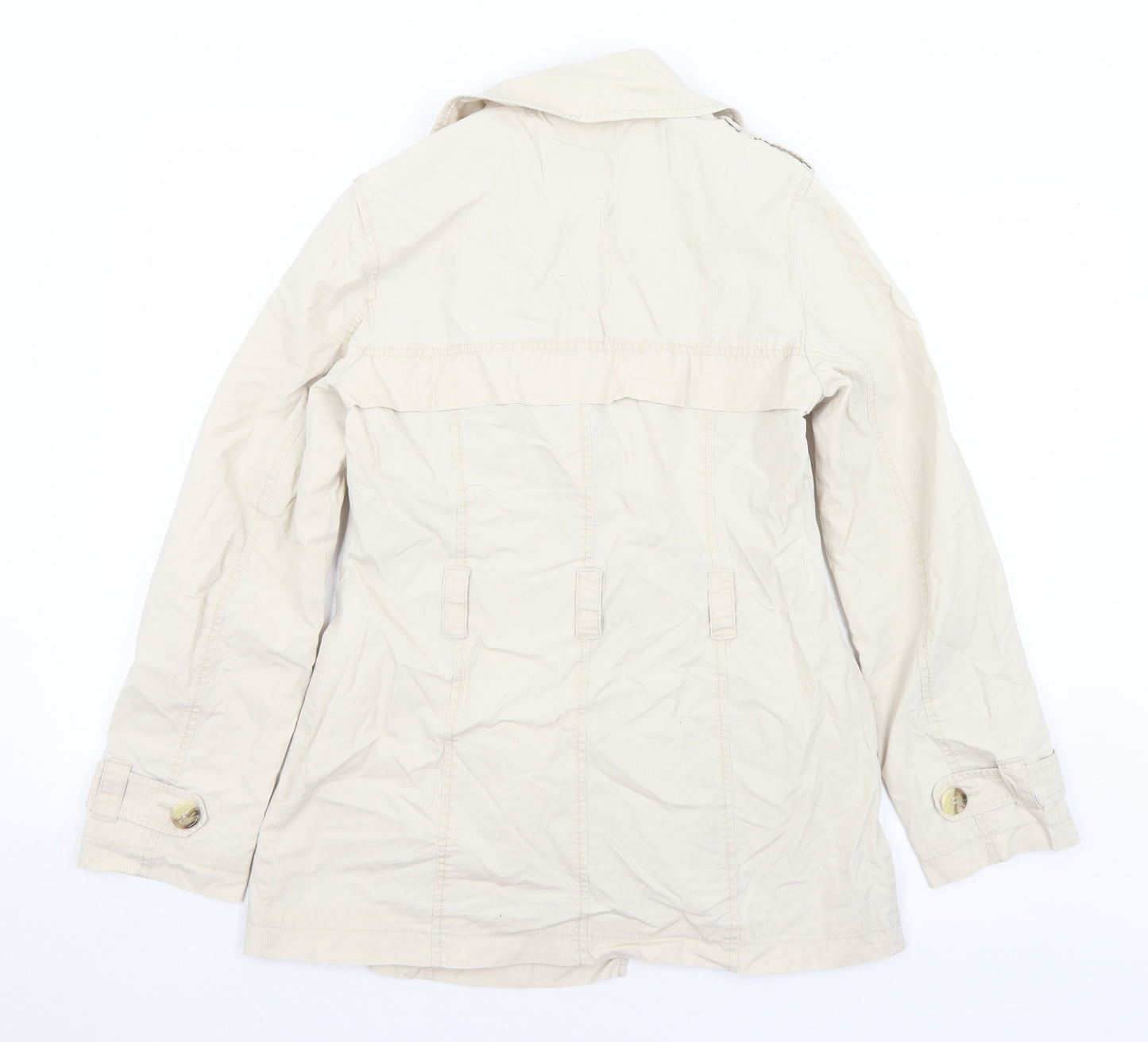 NEXT Womens Ivory   Overcoat Coat Size 10  Button