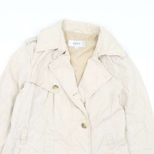 NEXT Womens Ivory   Overcoat Coat Size 10  Button