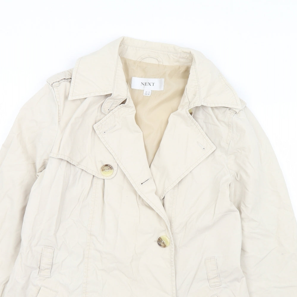 NEXT Womens Ivory   Overcoat Coat Size 10  Button