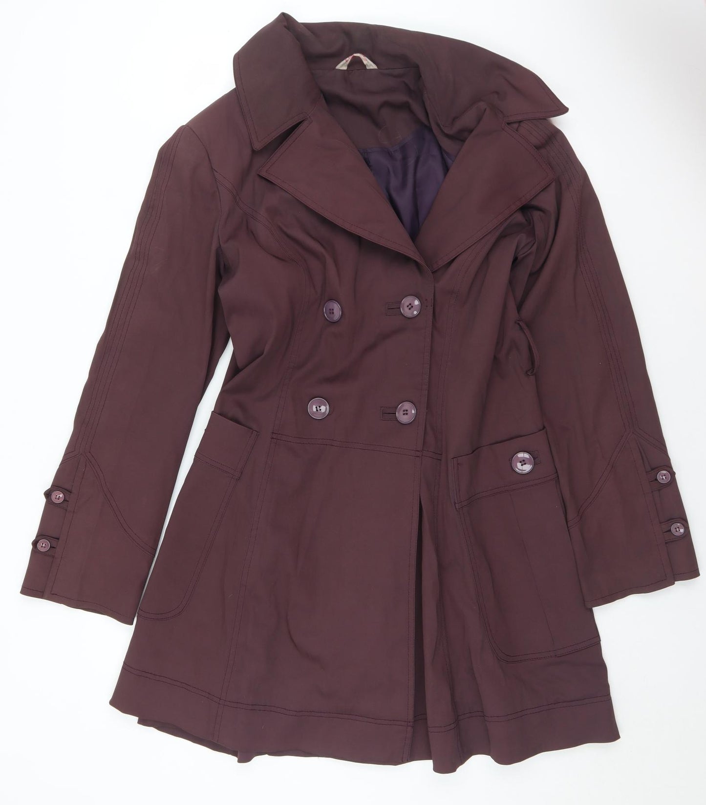 Lucy Womens Brown   Overcoat Coat Size 12  Button