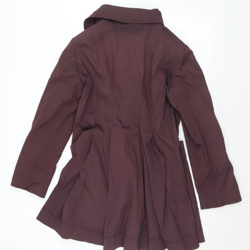 Lucy Womens Brown   Overcoat Coat Size 12  Button