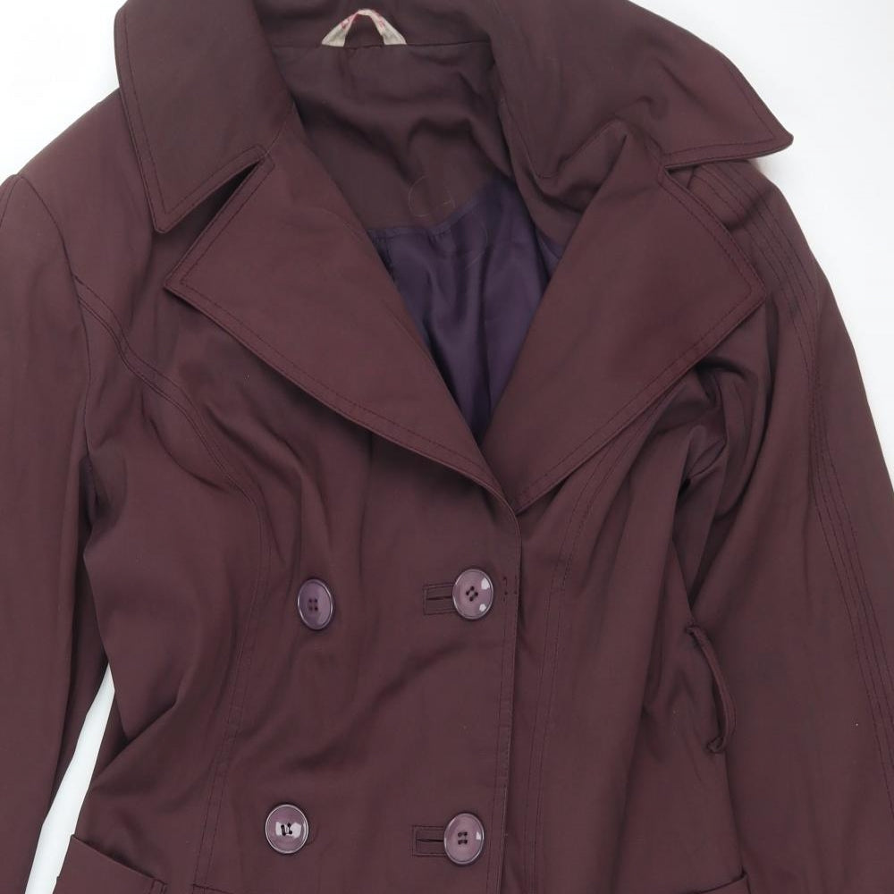 Lucy Womens Brown   Overcoat Coat Size 12  Button