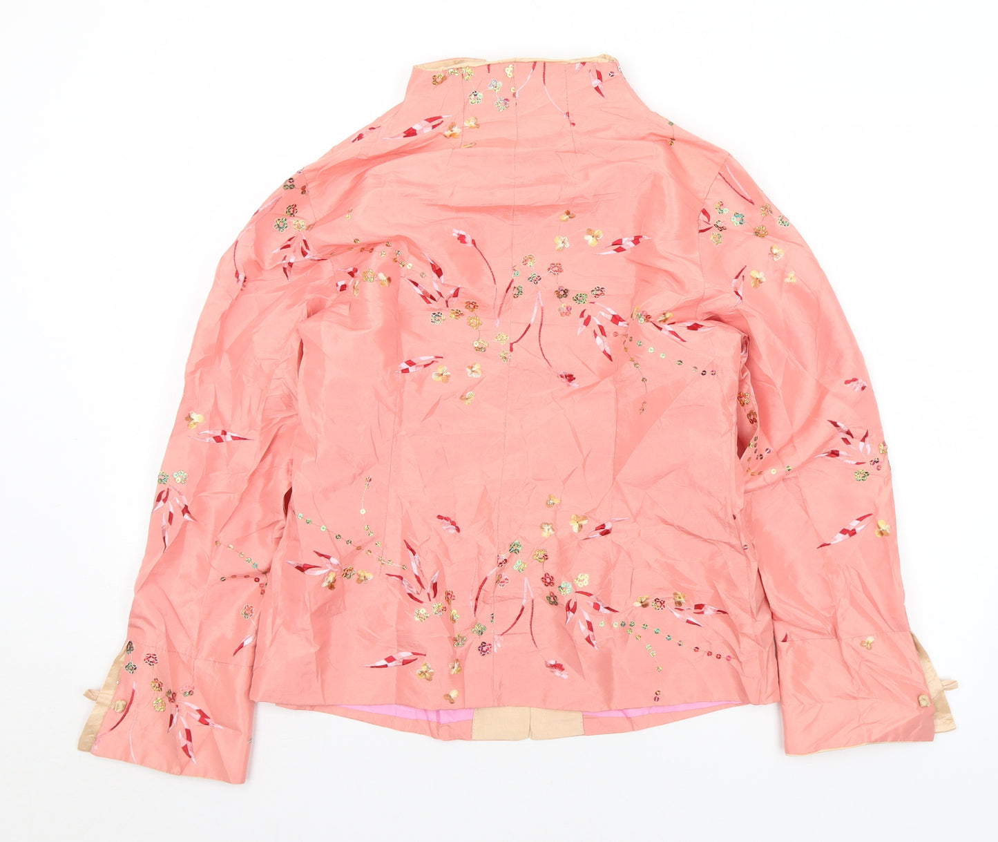 Wei Na Si Womens Pink Floral  Jacket  Size 2XL  Button