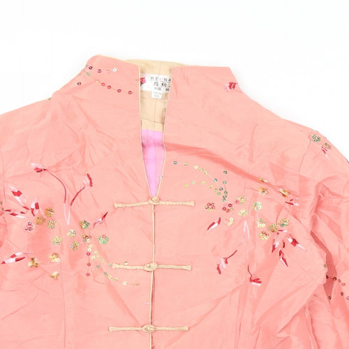 Wei Na Si Womens Pink Floral  Jacket  Size 2XL  Button
