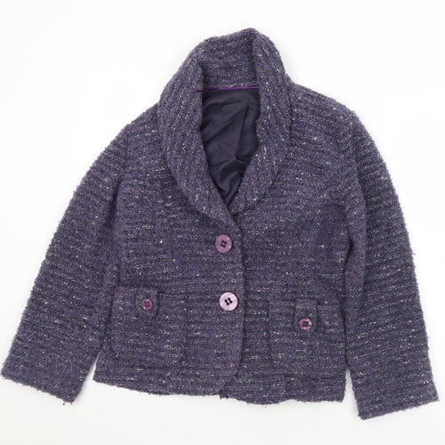 Preworn Womens Purple   Jacket Coatigan Size S  Button