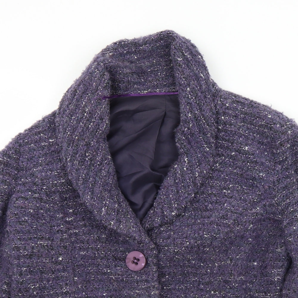 Preworn Womens Purple   Jacket Coatigan Size S  Button