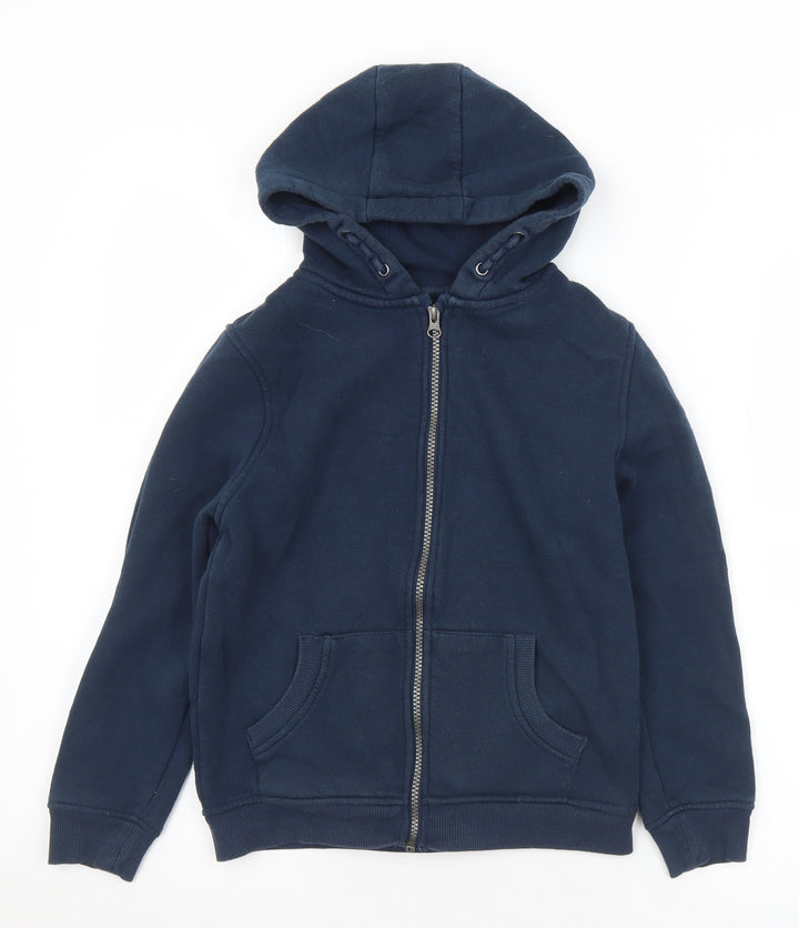 Primark Boys Blue Cotton Full Zip Hoodie Size 9-10 Years Zip
