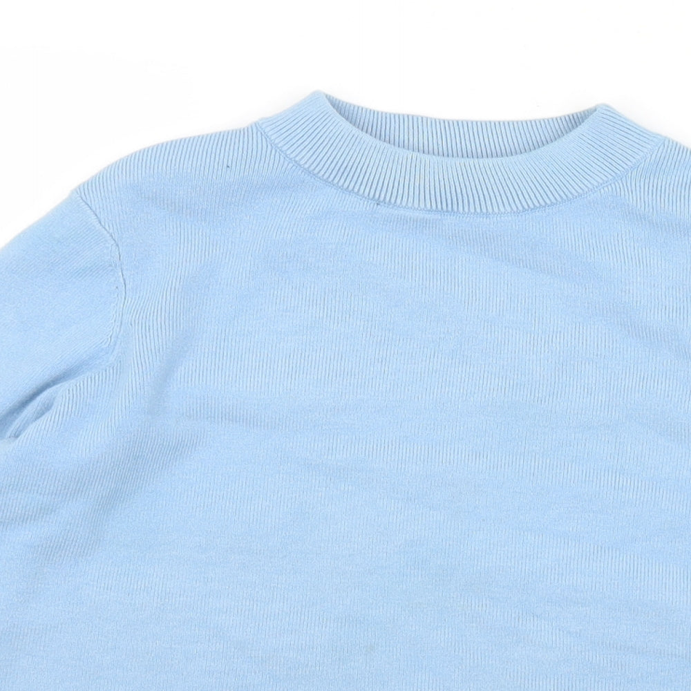 Zara Girls Blue Mock Neck  Viscose Pullover Jumper Size 11-12 Years