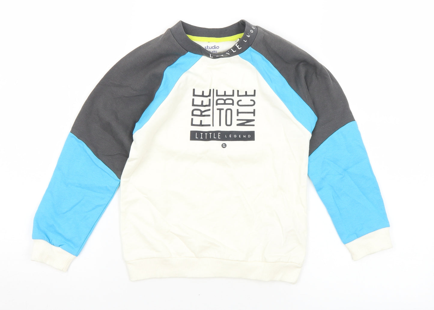 Studio Boys Multicoloured  Cotton Pullover Sweatshirt Size 5-6 Years   - Slogan