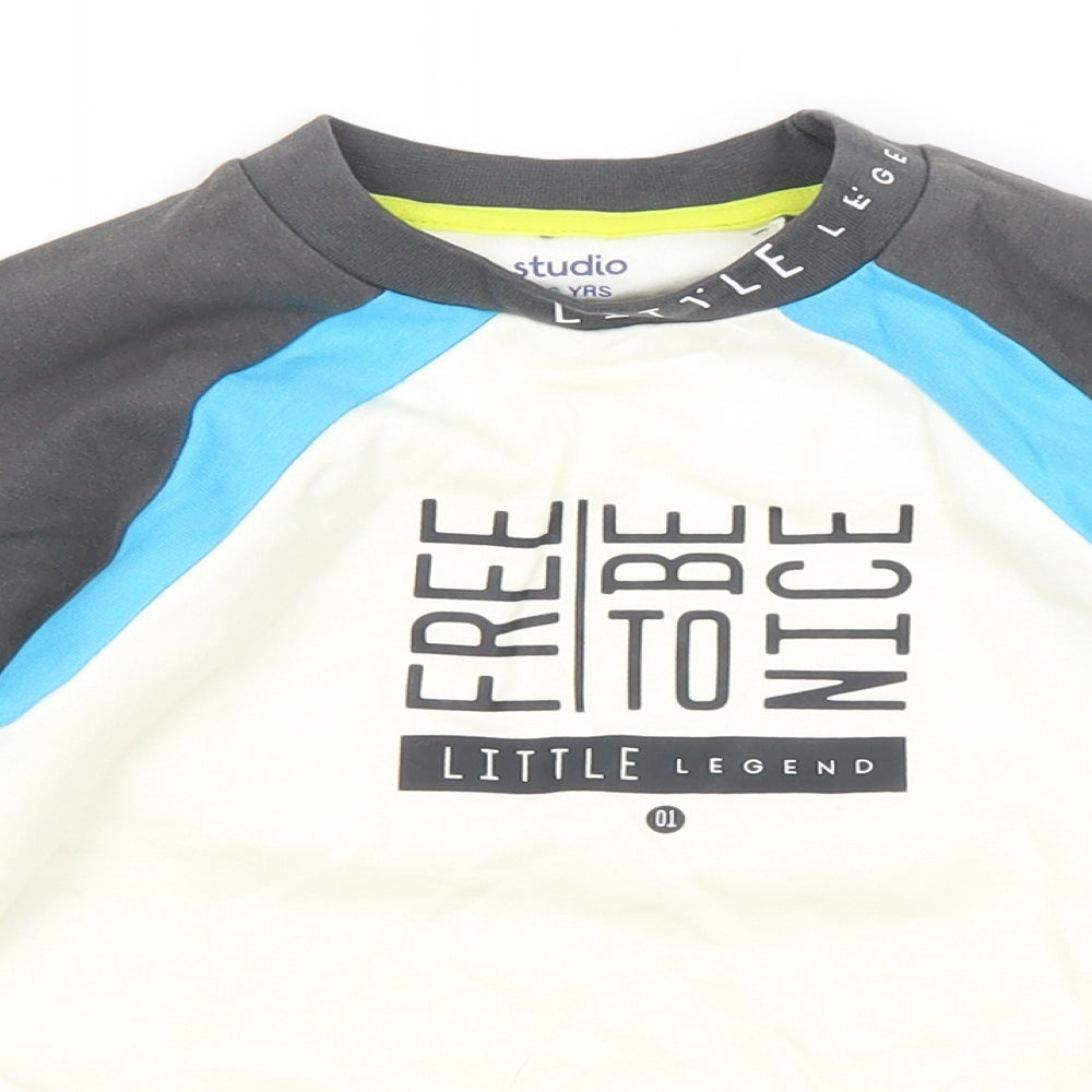 Studio Boys Multicoloured  Cotton Pullover Sweatshirt Size 5-6 Years   - Slogan