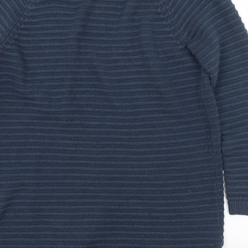 TU Womens Blue Collared  Acrylic Cardigan Jumper Size 16